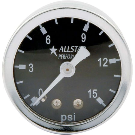 Allstar Performance 1.5 in. Dia. 0-15 PSI Liquid Filled Pressure Gauge ALL80200